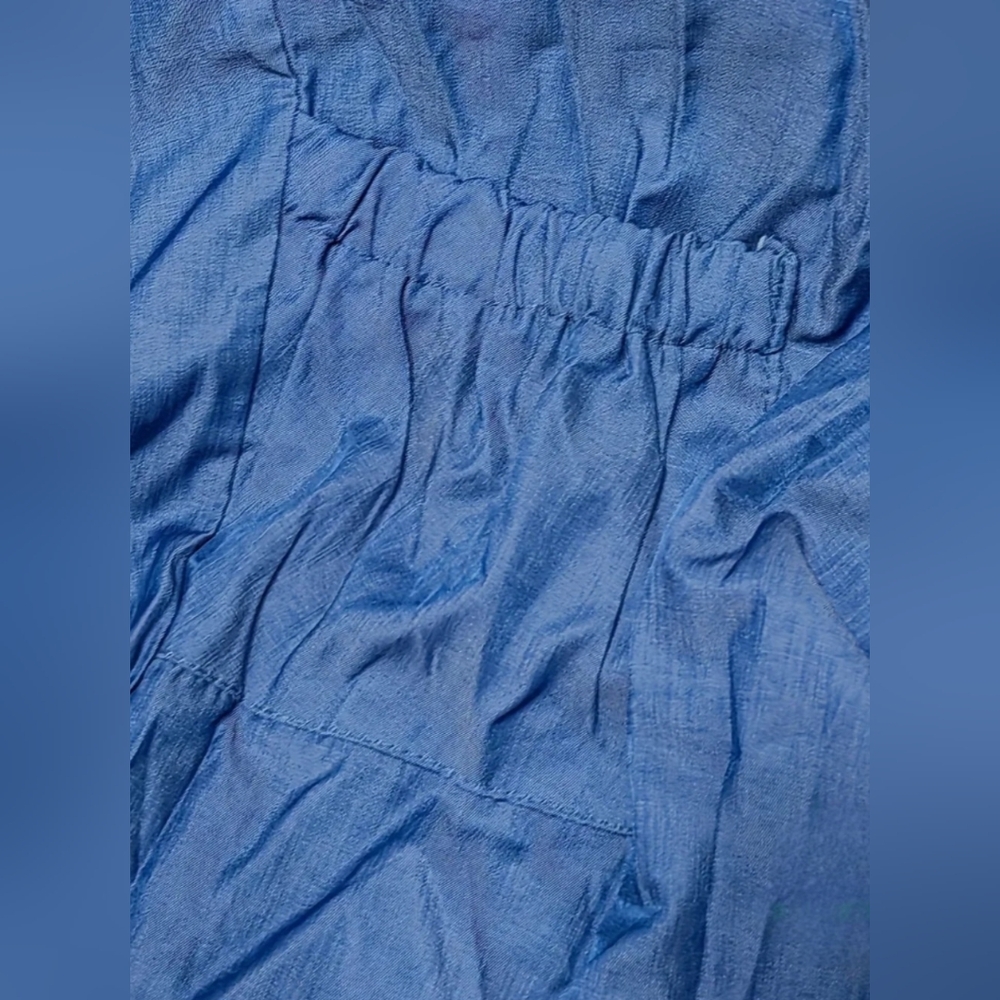 Blue Balloon Maxi Dress with Ruffle Sleeves Plus Size 4X / 24 - Picture 5 of 5